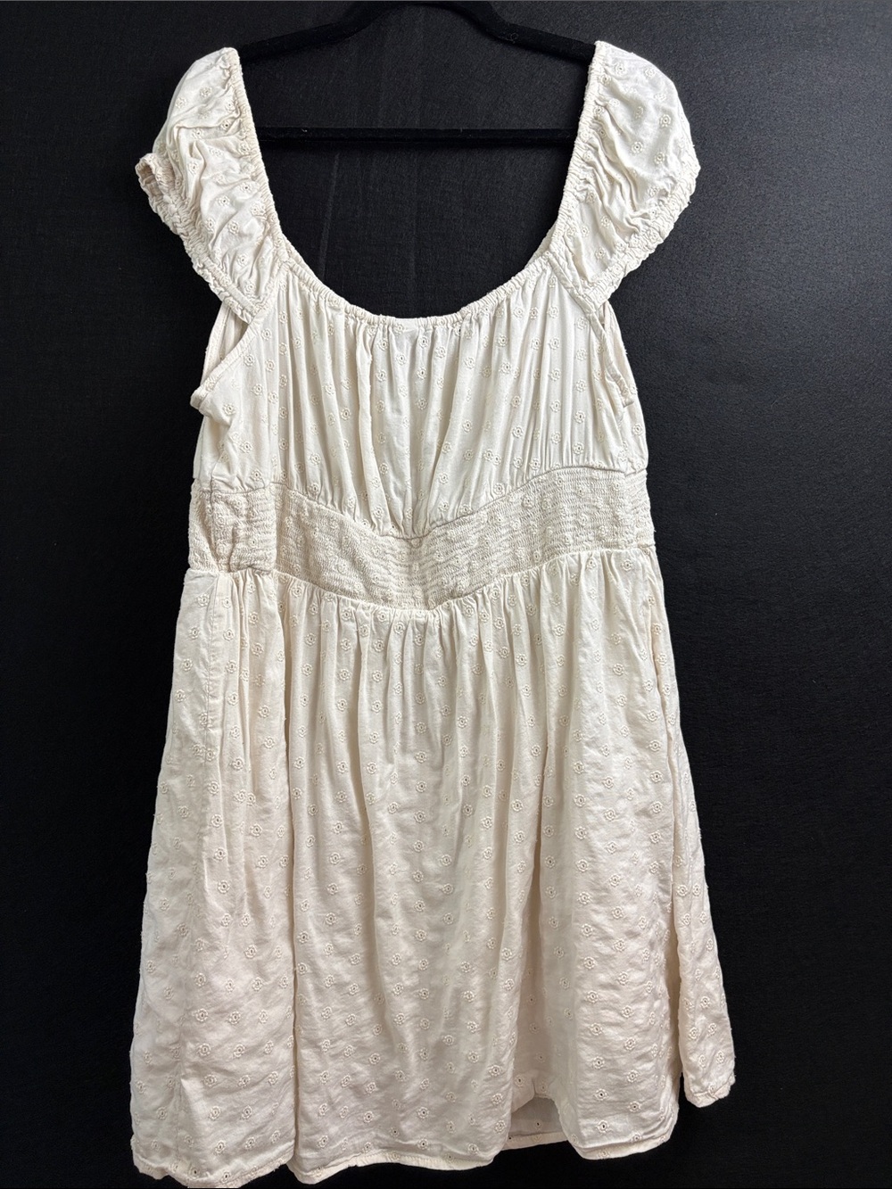 Old Navy Cream Eyelet Midi Dress On or Off Shoulder 2X - Picture 4 of 6